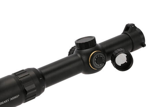 Primary Arms 1-6x24mm rifle scope with first focal plane ACSS Raptor 7.62 reticle hides a spare battery under the windage cap